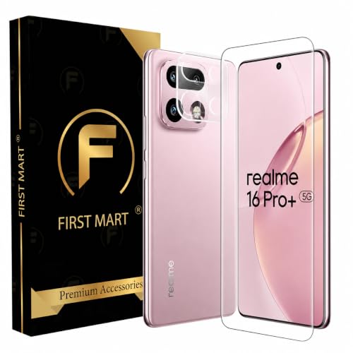 Image of FIRST MART HD+ UV Tempered Glass for Realme 16 Pro Plus With Clear Camera Lens Protector & Installation Kit | Edge-to-Edge, Case-Friendly, Scratch Resistant | Pack of 1