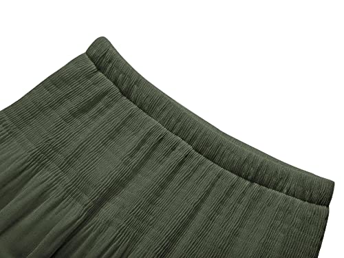 Image of NASHALYLY Women's Chiffon Elastic High Waist Pleated A-Line Flared Maxi Skirts