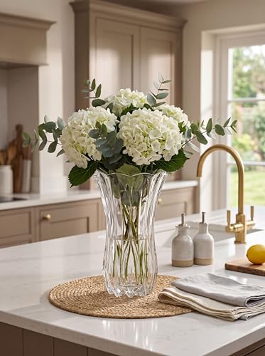Celebrations by Mikasa Blossom Crystal Vase 12 Inch - Sculpted Flower Design for Fresh Bouquets, Home Decor, Centerpieces - Traditional and Contemporary Style - Image 4