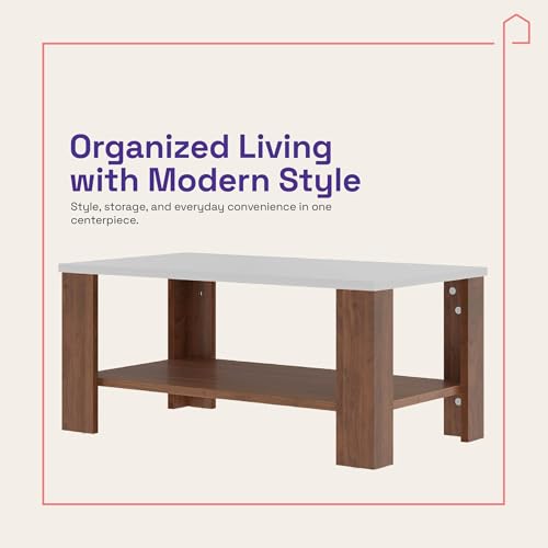 Image of Wakefit Center Table | 1 Yr Warranty | Coffee Table for Living Room Wooden, Tea Table for Living Room Wooden, Sofa Table, Free Installation from Brand, Modern Multi-Functional & Wobble-Free(Vaulten)