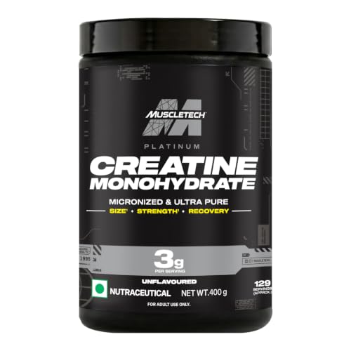 Image of MuscleTech Platinum Creatine Micronized Powder | 129 Servings | Creatine Monohydrate | Supports Strength, Power & Muscle Recovery | MuscleTech Creatine Unflavoured - 400g