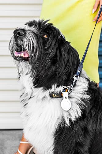 Littil Charm | Airtag Case (White) Compatible Protective Vegan Leather Airtag Holder. Portable Gps Tracker Holder And Air Tag Keychain. Iphone Tracker For Keys, Handbags Or Luggage #TOP4