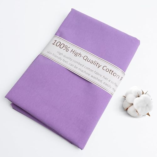 FFPDYBEST Purple Cotton Fabric Natural 100% Cotton Poplin Fabric by The Yard 59 Inches Wide Lining Fabric for Sewing Apparel Cloth Soft Embroidery Quilting 1 Yard