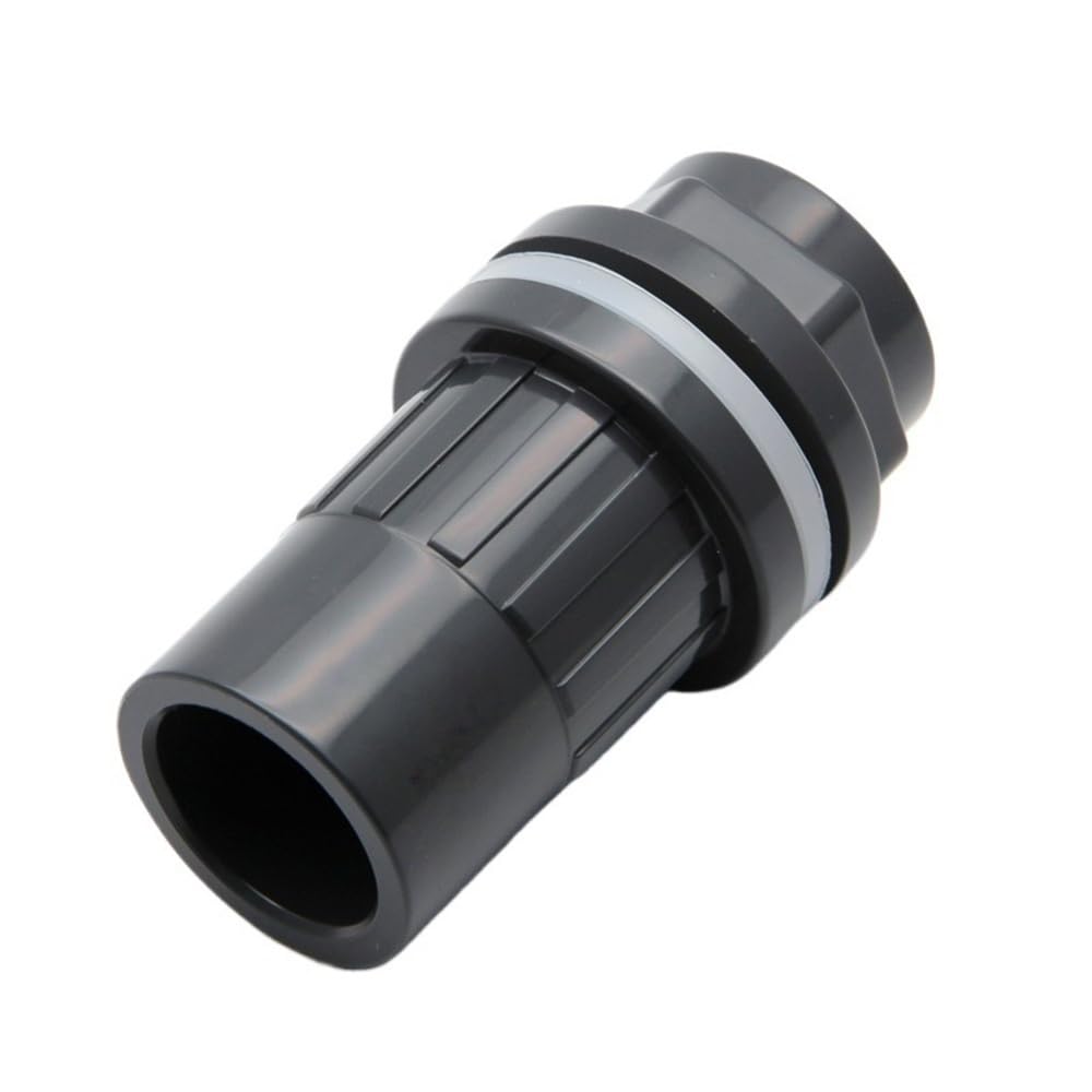 Pipe Drainage Joint UPVC Bulkhead Aquarium Tank Tube Adapter 20-50mm, Garden Irrigation Watering Pipe Connector 1pc(Gray,32mm)