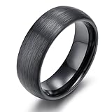 KnSam Alianzas de boda para hombre de cerámica cepillada, 8 mm, para hombre, anillo de boda vintage, Cerámica, Sin circonita