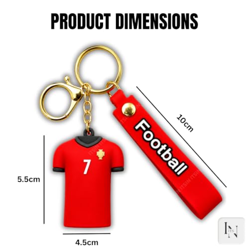 Image of Football jersey Keychain | Ronaldo key chains | messi Keychain | 3D Cute silicone key chain for bike men | soccer Keyring gifts for boys | anime key holder for bag