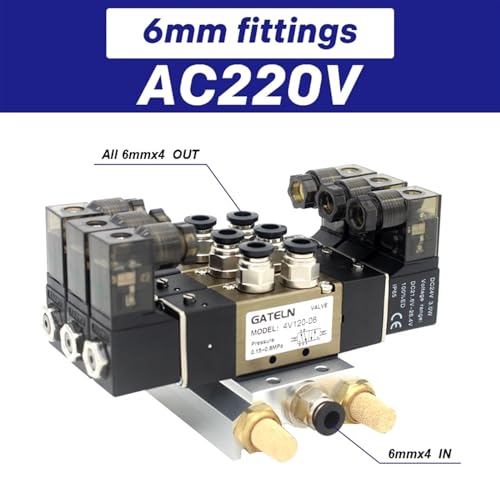 Électrovanne 4V120-06 pour centraliser 3 circuits pneumatiques sans fuite - 3