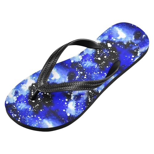 Blue Galaxy Starry Flip Flops for Beach Thong Sandals Anti-slip Lightweight Flat Slippers for Summer Outdoor Travel2