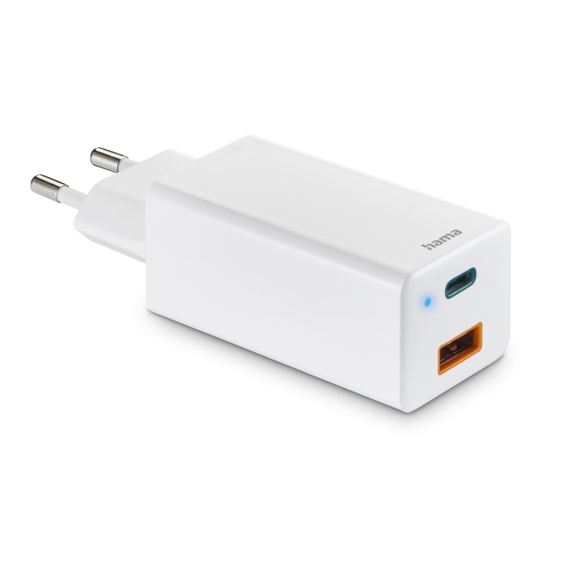 Hama Caricatore USB-C da 65 W (alimentatore di rete a 2 porte USB C + USB A, caricatore rapido con Quick Charge 3.0 e Power Delivery, caricatore USB con tecnologia GaN, caricatore universale per