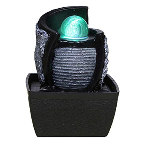 Indoor Tabletop Fountain, Meditating Buddha Asian Zen Outdoor Water Fountain with Light for Table Yard Garden Patio Deck Home Relaxation,C#