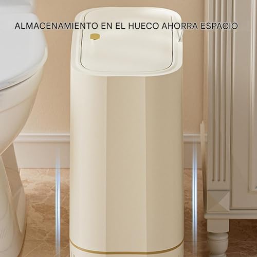 Cubo de basura para baño que elimina olores con tapa prensada hermética para hogar 2