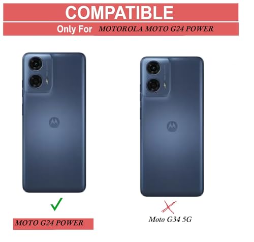 Image of COVERBLACK Soft Rubber Silicone Clear Back Cover for Motorola G24 Power - Transparent