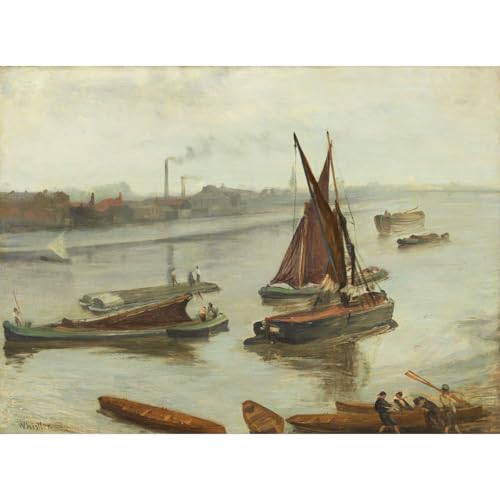 Toile Whistler Old Battersea Reach pour Habiller un Grand Mur Blanc avec Élégance et Style