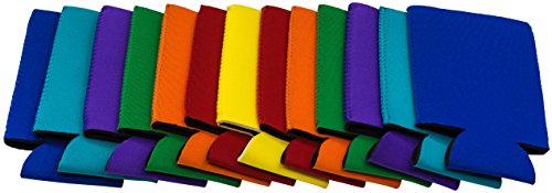 Neoprene Can Sleeves - Pack of 13 Plain Can Cooler Covers Fit 12 oz Cans and 12 to 16 oz Glass & Aluminum Bottles. Premium Neoprene & Stitching by Impirilux (13, Multi Color) - Thumbnail 3