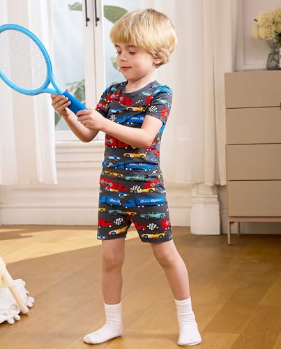 Bamboo Viscose Toddler Car Pajamas Boys Girls Kids Cool Short Summer 12M-8Y Snug fit Pjs Set 2pcs2