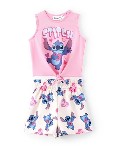 Image of Disney Frozen Princess Minnie Stitch Girl Clothes Long Sleeve Knot Front Sweatshirt Flare Pants Fall 2 Piece Outfit 2-9Y