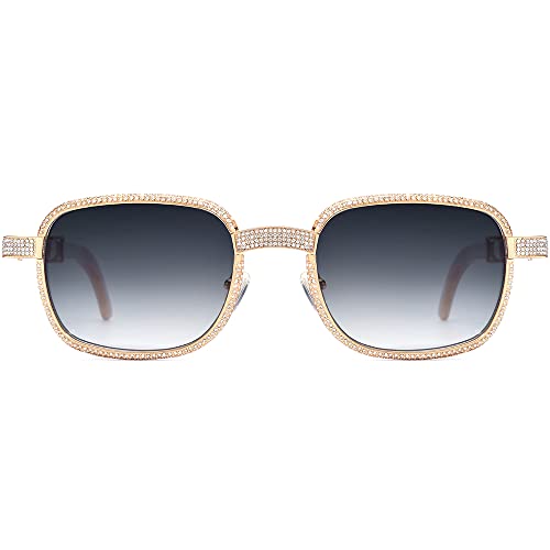 HEPIDEM 100% Really Buffalo Horn Luxury 720pcs Diamonds Buffs Sunglasses 75501802