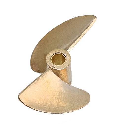 Mxfans Dia 4mm Shaft Center Hole RC Boat 2 Leaves Brass Propeller Dia