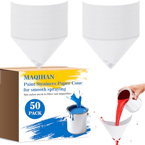 Image of MAQIHAN 50 Paint Strainers Paper Cone - Large Paint Mixing Cup Strainer Fine Mesh Filters Funnel Filter Disposable Spray Gun Sprayer Accessories Automotive Body Repair Paint Tools & Equipment