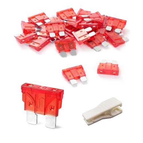 20 Pcs Fusibles Coche,10A Fusible Plano, Fusibles con 1 Extractor para Automóvil, RV, camión, motocicleta