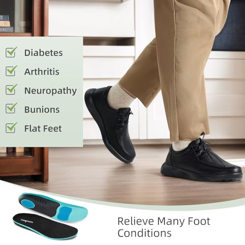 OrthoComfoot Men's Orthopedic Leather Dress Walking Shoes: Casual Plantar Fasciitis Fashion Sneakers with Arch Support, Comfortable Orthotic Business Work Oxfords for Foot and Heel Pain Relief4