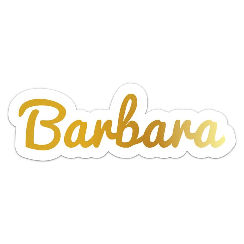 Barbara Name Sticker - Vinyl Waterproof Decal for Car, Laptop, Wall, Window, Book Case, Water Bottle, Bumper Sticker Size - 6'' Longer Side