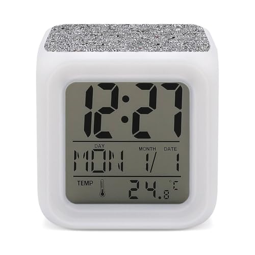 目覚まし時計 Mr Doodle めざまし時計 デジタル時計 置き時計 目覚ましライト デジタル/温度/カレンダー表示 電池式 人気
