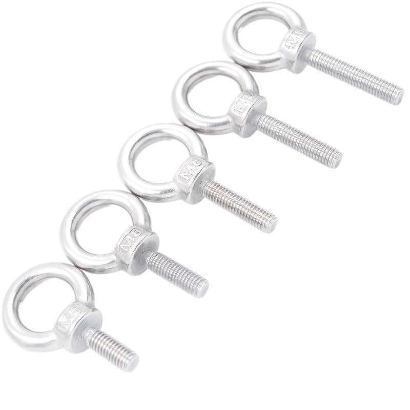 Lifting Eyebolt, 1pcs 304 Stainless Steel Cable Rope Lifting Eye Bolt M3 M4 M5 M6 M8 M10 M12 M14 M16 M18 M20 M24 M27 M30 Male Thread Hook Screw Bolts(M27)