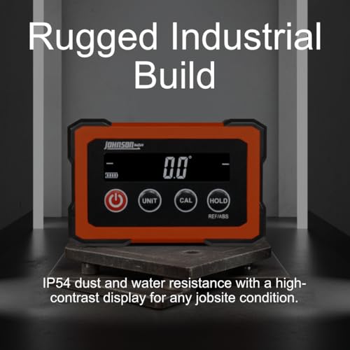 Image of Johnson Level & Tool Dual-Screen Magnetic Digital Angle Gauge & Level - Rechargeable Digital Angle Finder with ±0.1 Accuracy, Auto-Rotating Displays & Rare-Earth Magnets for Table Saw Setup