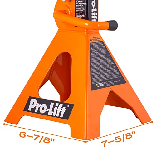 Pro-Lift Pl3300 Heavy Duty Jack Stands – 3 Ton In Pair With Double Pins - Handle Lock And Mobility Pin For Extra Safety – Great For Home Auto Repair Shop, Orange #TOP2