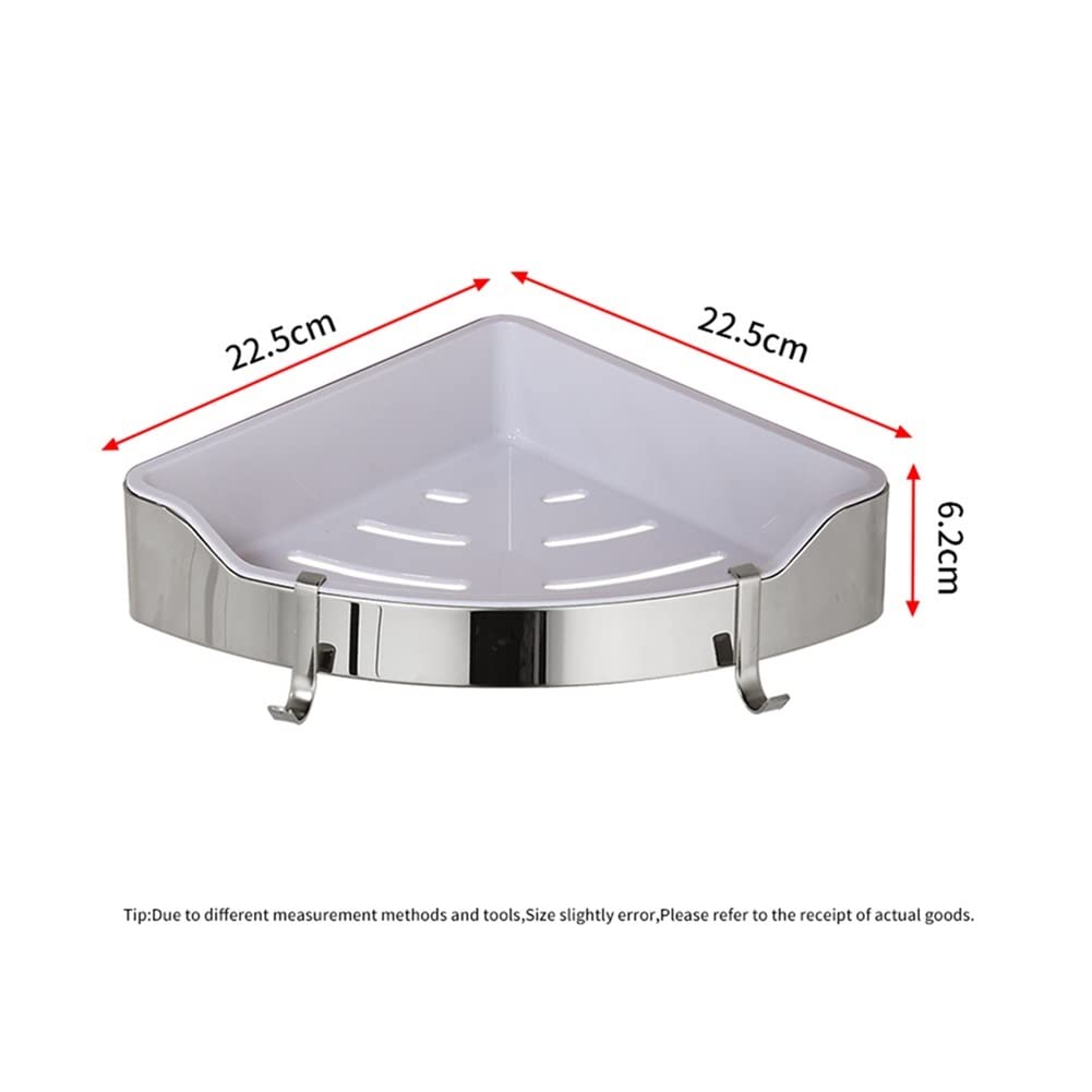 Estantes de baño exquisitos Caddy de ducha de acero inoxidable dorado y baño de plástico ABS, estante de carrito de ducha triangular de montaje en pared de níquel cepillado, accesorios de baño Estante