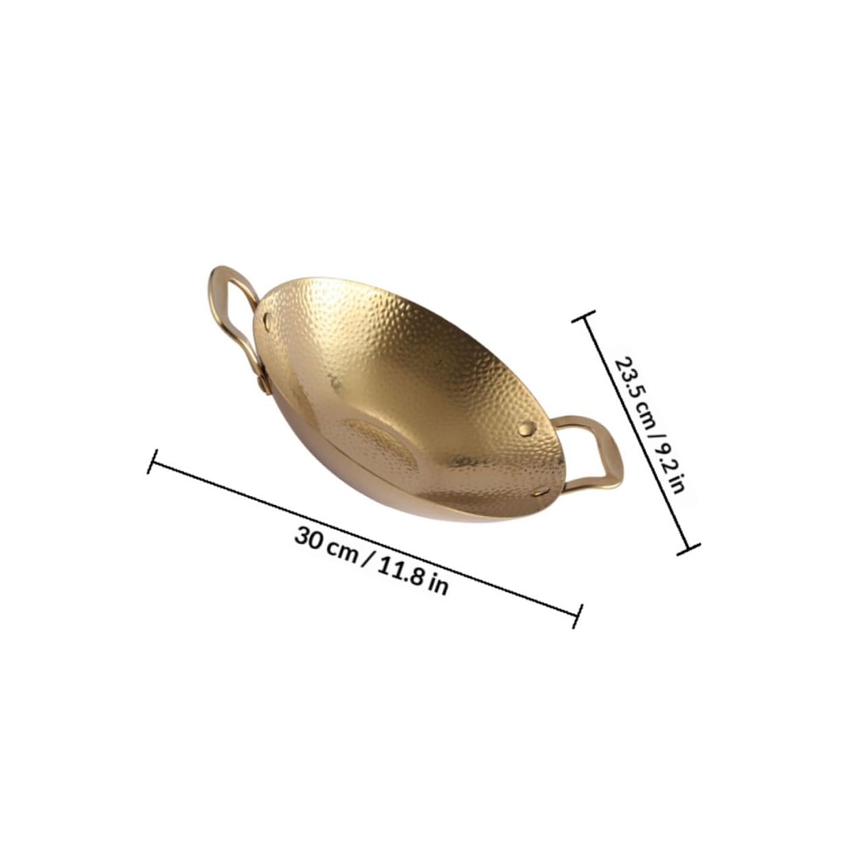 KALLORY Pentola Piccola Zigrinata in Acciaio Inox Doppie Maniglie | Finitura Oro, Antiscottatura e Isolamento Termico, Facile Pulizia, Presa Stabile e Pratica per Cucina