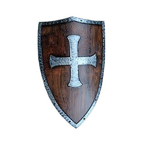 NauticalMart Old Wooden Medieval Shield with Metal frameVikings Shield - SCA/LARP/Norse/Norway/Antique/Armor