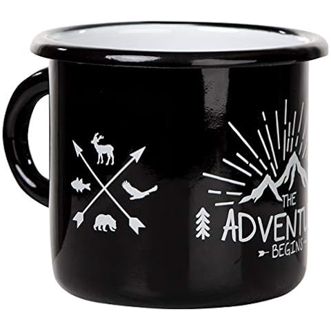 Taza esmaltada MUGSY Adventure Begins para camping y trekking Cover
