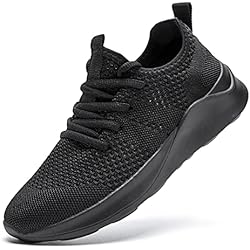 LANGFEUU Mujer Zapatillas Deportivas Casual Running Bambas Actuales Voleibol Tenis Gimnasio Entrenadores de Fitness Jogging Transpirables Moda Ligero Negro 42