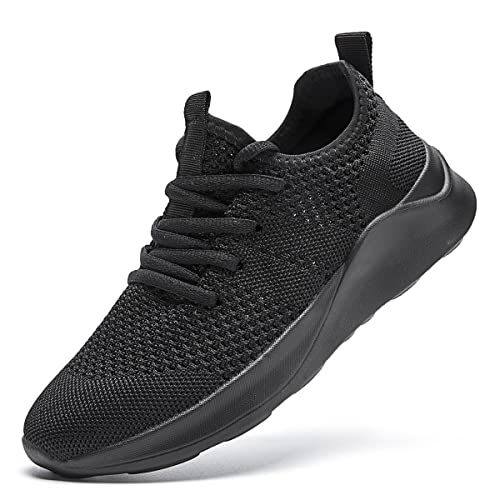 LANGFEUU Damen Turnschuhe Sneaker Schuhe Damen Sportschuhe Laufschuhe Tennisschuhe Outdoor Running Damen Walkingschuhe Straßenlaufschuhe rutschfest Atmungsaktiv Leichtgewichts Schwarz 39
