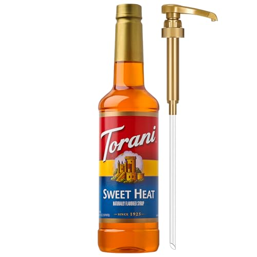 Image of Torani Sweet Heat Syrup for Coffee, Lemonade, Sodas, and Cocktails, Pump Included, 25.4 Fl Oz