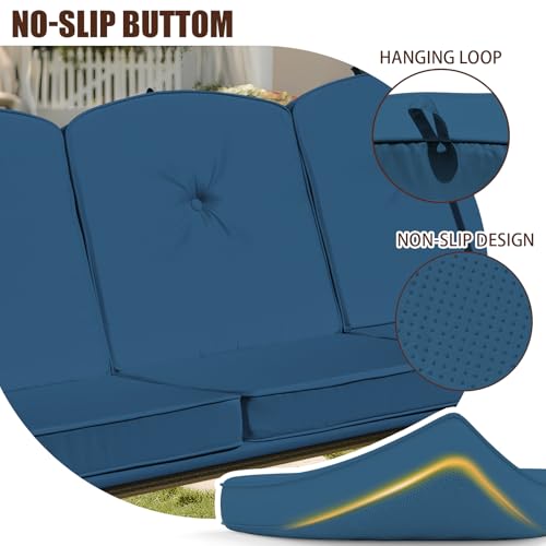 Oungelark Outdoor Porch Swing Cushions 3 Seater with Swing Canopy by Oungelark - Image 4