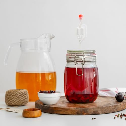 Image of 8 Pcs Wine Making Kit for Home, Beer Brewing Equipment with One-Way Airlock Valves, Fermentation Kit for Craft Beverages and Food Preservation