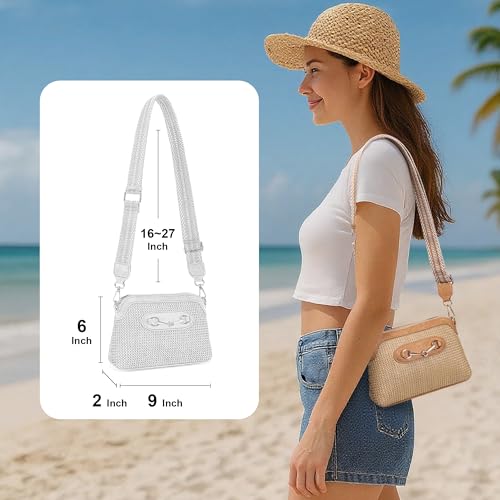 Straw Crossbody Bags for Women Summer Purse Raffia Rattan Woven Beach Bag Shoulder Handbags for Travel Vacation2