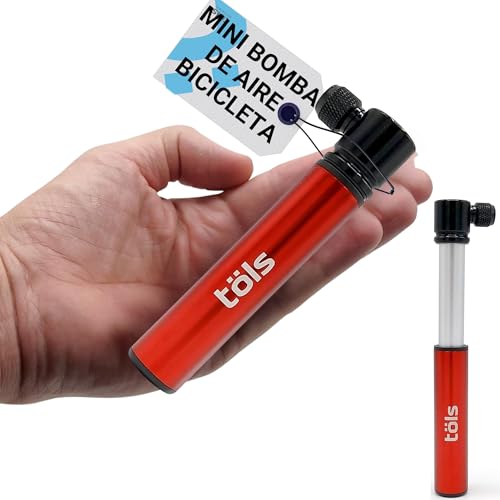 TÖLS Mini bomba de bicicleta Aina Mini bomba de ar de bicicleta 115 PSI, 8 bar, bomba de ar de bicicleta com suporte incluído, bomba de bicicleta super leve, mancha para bicicleta, bicicleta Pump