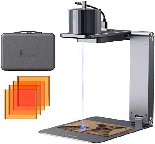 Laserpecker pro レーザー彫刻機 折り畳み式 小型 レーザー刻印機 超コンパクト 初心者向けレーザー彫刻 家庭用レーザー加工機 DIY プレゼント 木 紙 革 布 果物 加工可 日本語アプリ簡単操作 PC使用不可 レーザークラス1 (収納ケー