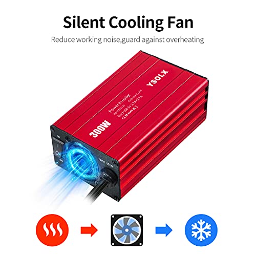 300W Car Power Inverter – DC 12V to 110V AC Converter, 4.2A Dual USB Ports, 2ÃAC Outletï¼Car Charger with Plug Outlet for Laptop