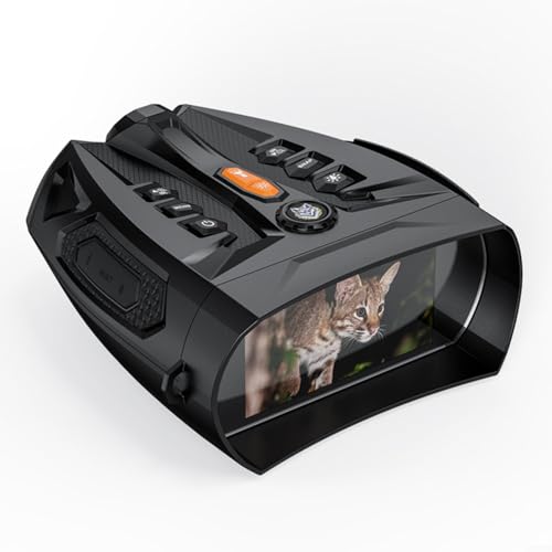 CNANRNANC Prismáticos nocturnos digitales 4K con pantalla IPS HD de 4 pulgadas, alcance de 800 m, batería de 5000 mAh para acampar al aire libre