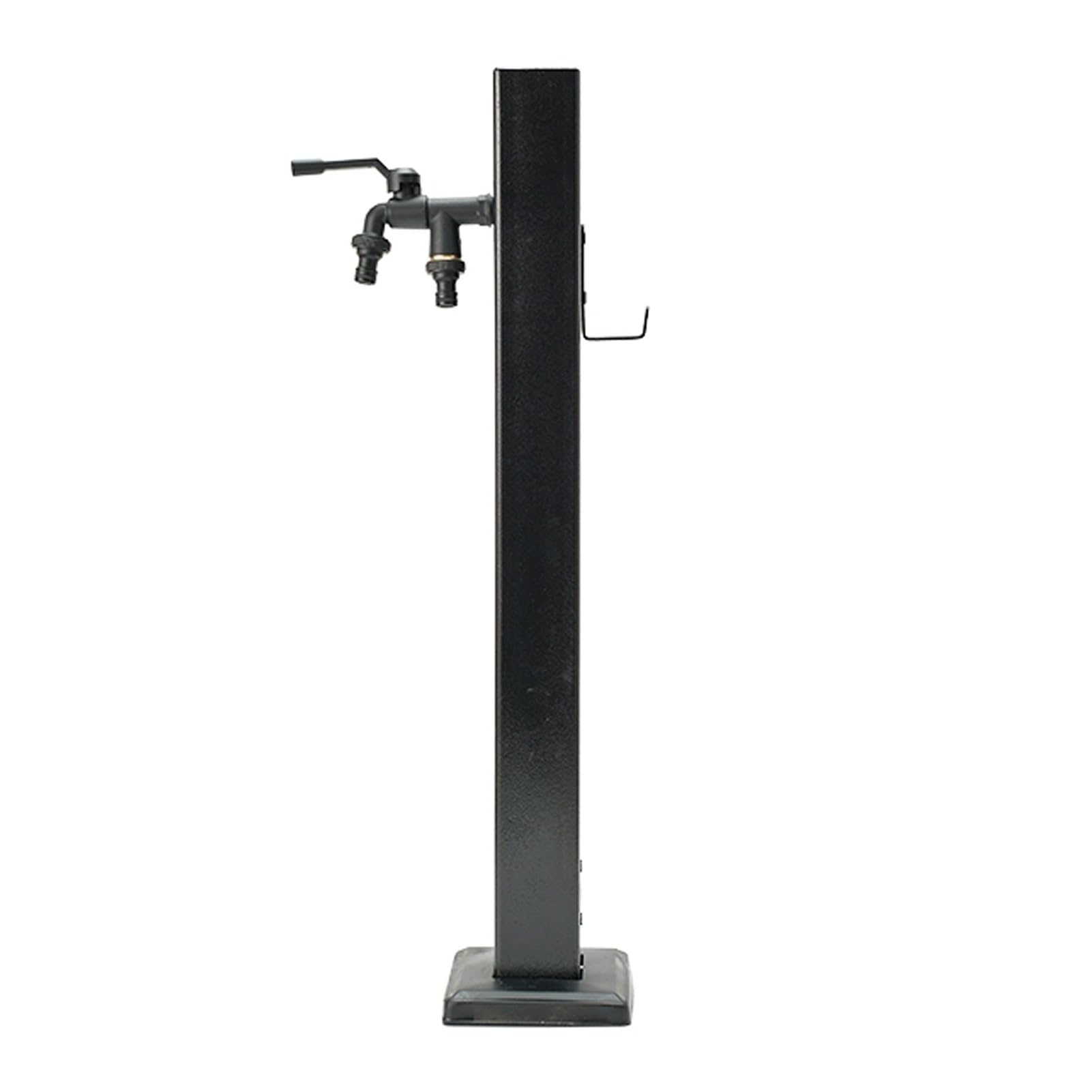 WOTZOV 304 Stainless Steel Outdoor Water Column, Freestanding Square Hose Stand & Dispenser, Vertical Garden Hydrant For Irrigation & Washing，Black G 93CM/36.6IN