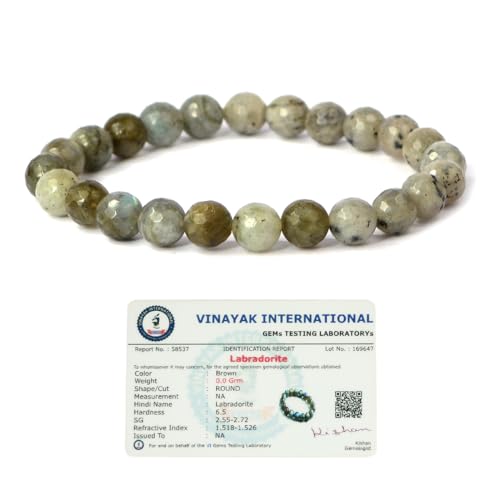 Image of Reiki Crystal Products Certified Natural Crystal Stone 8 mm Diamond Cut /Faceted Beads Bracelet for Men & Women | Reiki Charged Gemstone Bracelet | Multiple Crystal Variants Available