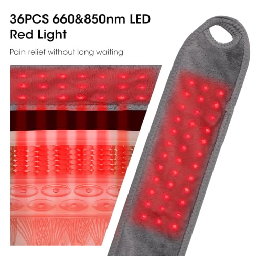 Image of Wrist Massager with Red Light for Carpal Tunnel, Cordless Heated Wrist Wrap
