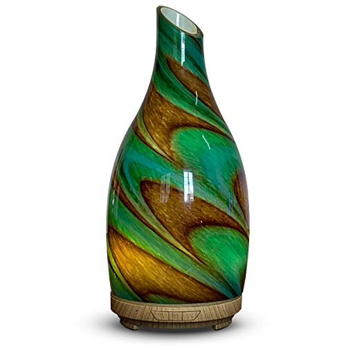 Aromatherapy Essential Oil Diffuser 120ml Art Glass Diffuser Ultrasonic Silent Humidifier Intermittent Spray