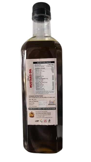 Image of SARV MATRIKAA Pure Organic Wood Pressed Black Mustard Oil-1 Litre | 100% Natural & Unrefined | Cooking, Skin & Hair Care | Ideal for Heart Health, Digestion & Pain Relief