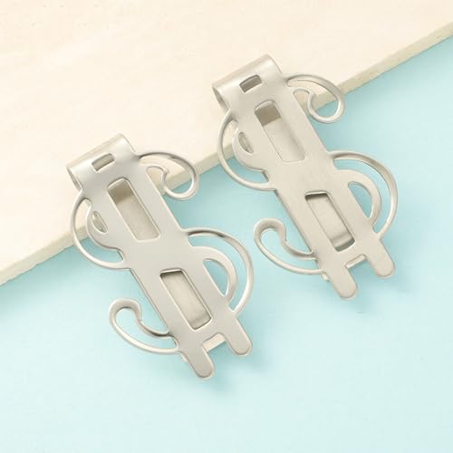 5 Pcs Creative Metal Money Clip,Stainless Steel Dollar Sign Money Clips Credit Card Holder Wallet2